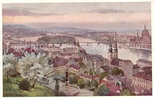 AK / Ansichtskarte  Budapest_HU Blick auf die Margareten Insel 