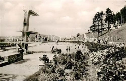 AK / Ansichtskarte  Bad_Kissingen Schwimmbad mit Sprungturm Bad_Kissingen