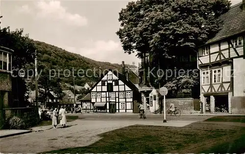 AK / Ansichtskarte  Hausberge_Porta_Westfalica Fachwerkhaeuser und Fernsehturm 