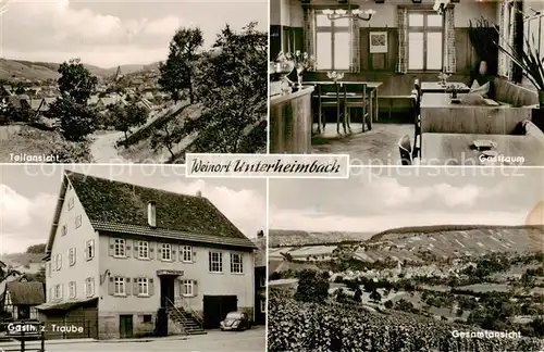 AK / Ansichtskarte  Unterheimbach Panorama Gasthaus zur Traube Gastraum Unterheimbach