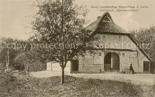 AK / Ansichtskarte  Lehe_Ems Niedersaechsisches Bauernhaus Stadtpark Speckenbuettel Lehe_Ems