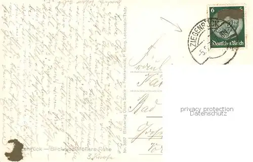 AK / Ansichtskarte  Ziegenrueck_Thueringen Blick von Moellers Ruhe Ziegenrueck Thueringen