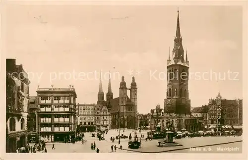 AK / Ansichtskarte  Halle_Saale Marktplatz Halle_Saale