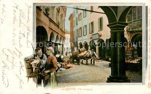 AK / Ansichtskarte  Lugano_Lago_di_Lugano_TI Via Pessina 