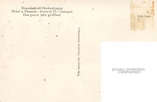 AK / Ansichtskarte 73831796 Henkenhagen_Ustronie_Morskie_PL Strandschloss Henkenhagen Hotel Pension 