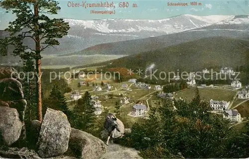 AK / Ansichtskarte 73831806 Ober-Krummhuebel_Karpacz_Riesengebirge_PL Panorama mit Schneekoppe 