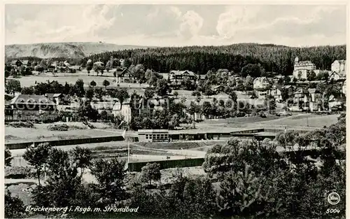 AK / Ansichtskarte  Brueckenberg_Krummhuebel_Riesengebirge_PL Panorama mit Strandbad und Prinz Heinrich Baude 