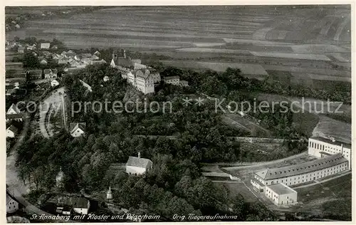 AK / Ansichtskarte  St_Annaberg_Oberschlesien_PL Fliegeraufnahme mit Kloster und Pilgerheim  