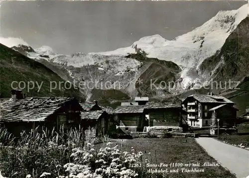 AK / Ansichtskarte  Saas-Fee_VS mit Allalin Alphubel und Taeschhorn 