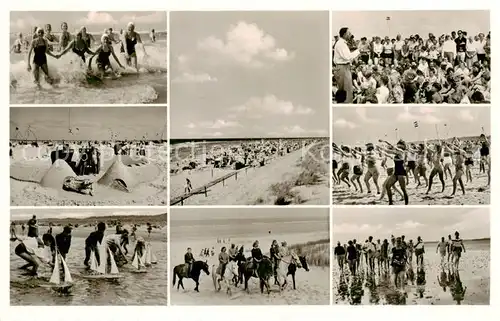 AK / Ansichtskarte  Langeoog_Nordseebad Strand Singen Reiten Baden Gymnastik und Watt Wandern Langeoog_Nordseebad