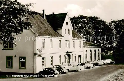 AK / Ansichtskarte  Halle_Westfalen Hotel Gaststaette Gruenenwalde Halle_Westfalen