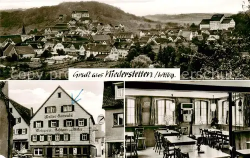 AK / Ansichtskarte 73831941 Niederstetten_Wuerttemberg Panorama Gasthof Metzgerei zum Anker Gaststube Niederstetten_Wuerttemberg