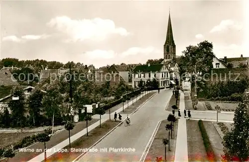 AK / Ansichtskarte  Werne__Lippe_Muenster_Westfalen Steinstrasse mit Pfarrkirche 