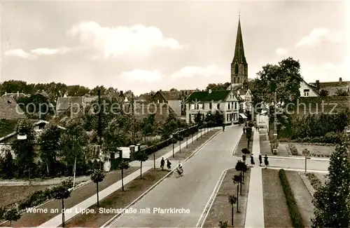 AK / Ansichtskarte 73831956 Werne__Lippe_Muenster_Westfalen Steinstrasse mit Pfarrkirche 