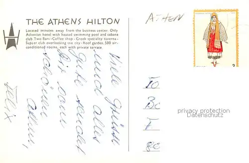 AK / Ansichtskarte 73832022 Athen_Greece The Athens Hilton Fliegeraufnahme 