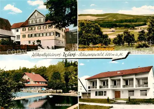 AK / Ansichtskarte 73832039 Wart_Altensteig_Schwarzwald Gasthaus Pension zum Hirsch Schwarzwaldblick Schwimmbad Gaestehaus 