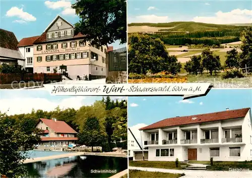 AK / Ansichtskarte  Wart_Altensteig_Schwarzwald Gasthaus Pension zum Hirsch Schwarzwaldblick Schwimmbad Gaestehaus 