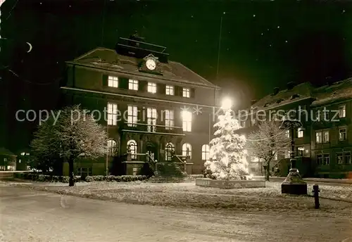 AK / Ansichtskarte Glashuette_Sachsen Winternacht zur Weihnachtszeit Glashuette_Sachsen