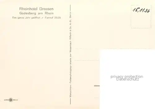 AK / Ansichtskarte Godesberg_Bad Rheinhotel Dreesen Godesberg_Bad