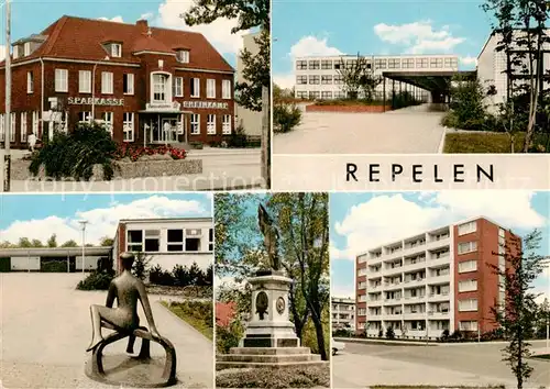 AK / Ansichtskarte Repelen_Moers Sparkasse Plastik Denkmal Wohnhaus 