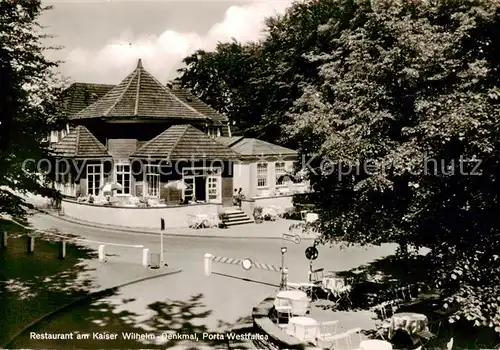 AK / Ansichtskarte Porta_Westfalica Restaurant am kaiser Wilhelm Denkmal Porta_Westfalica