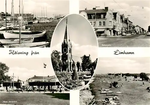 AK / Ansichtskarte Limhamn_Sweden Hamnparti Rest Stranden Kyrkan Sibbarp Gatumotiv 