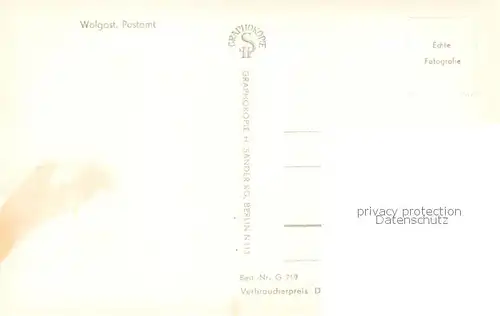 AK / Ansichtskarte Wolgast_Mecklenburg Vorpommern Postamt Wolgast