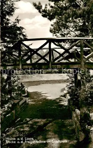 AK / Ansichtskarte Werne__Lippe_Muenster_Westfalen Bruecke an der Freilichtbuehne im Stadtpark 