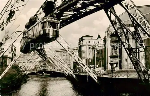 AK / Ansichtskarte Elberfeld_Wuppertal Schwebebahn am Thalia Theater Elberfeld Wuppertal