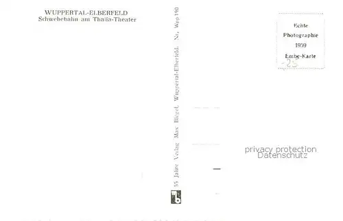 AK / Ansichtskarte Elberfeld_Wuppertal Schwebebahn am Thalia Theater Elberfeld Wuppertal