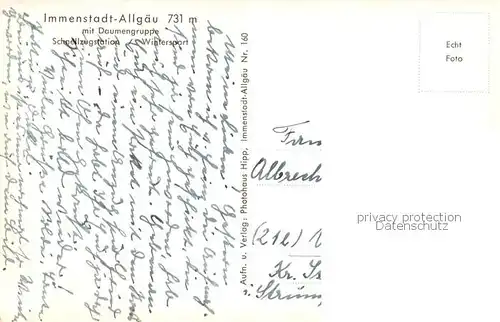 AK / Ansichtskarte Immenstadt_Allgaeu Panorama mit Daumengruppe Schnellzugstation Immenstadt_Allgaeu