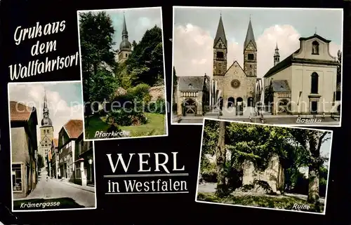 AK / Ansichtskarte Werl_Westfalen Kraemergasse Pfarrkirche Basilika Ruine Werl_Westfalen