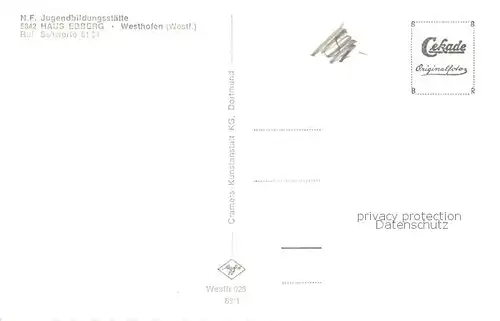 AK / Ansichtskarte Westhofen_Westfalen_Schwerte Naturfreundehaus Speisesaal Panorama 