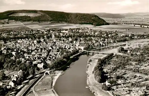 AK / Ansichtskarte Hoexter_Weser Fliegeraufnahme Hoexter Weser