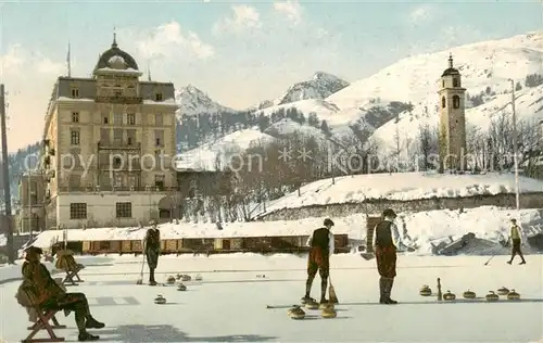 AK / Ansichtskarte St_Moritz_GR Eisbahn Curling  St_Moritz_GR