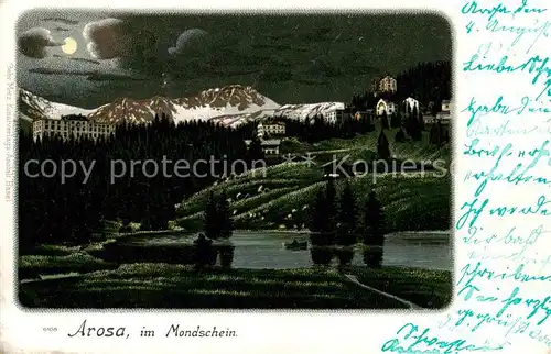 AK / Ansichtskarte Arosa_GR im Mondschein Arosa_GR