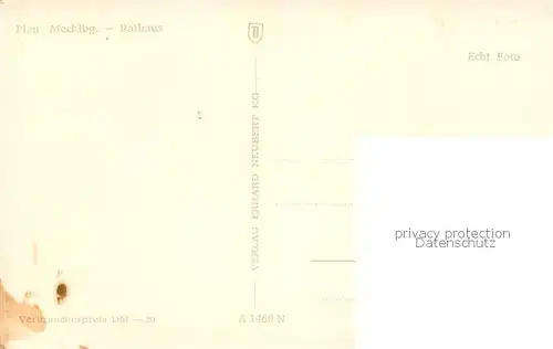 AK / Ansichtskarte Plau_Mecklenburg Rathaus Plau_Mecklenburg