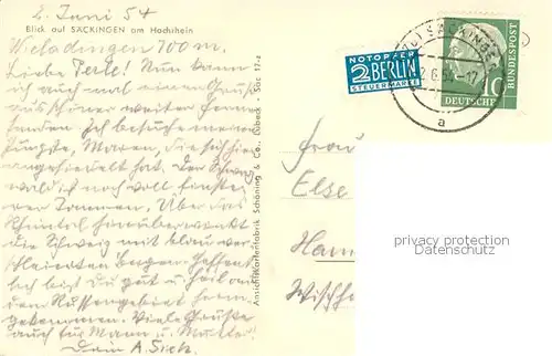 AK / Ansichtskarte Bad_Saeckingen Blick ueber den Hochrhein zur Stadt Bad_Saeckingen