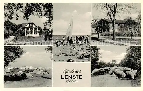 AK / Ansichtskarte Lenste_Holstein Teilansichten Campingplatz Schafherde Strandvergnuegen Lenste_Holstein