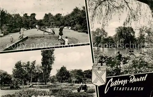 AK / Ansichtskarte Castrop Rauxel Stadtgarten Kinderspielplatz Parkanlagen Teich Castrop Rauxel