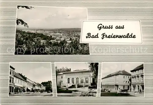 AK / Ansichtskarte Bad_Freienwalde Karl Marx Platz Kurhaus Postamt Panorama Bad_Freienwalde