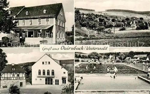 AK / Ansichtskarte  Quirnbach_Westerwald Gasthof Pension Zur Linde Panorama Schwimmbad Quirnbach_Westerwald