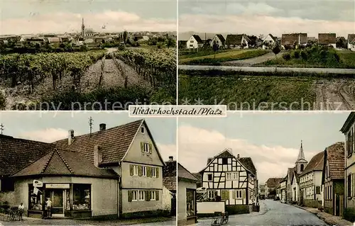 AK / Ansichtskarte  Niederhochstadt_Pfalz Panorama Lebensmittel Reinhard Strassenpartie 