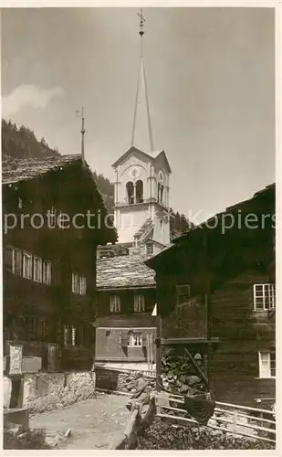 AK / Ansichtskarte  Saas-Fee_VS Dorfpartie Kirche 