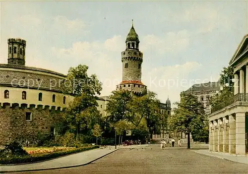 AK / Ansichtskarte 73832687 Goerlitz__Sachsen Kaisertrutz mit Reichenbacher Turm und Gerhart Hauptmann Theater 