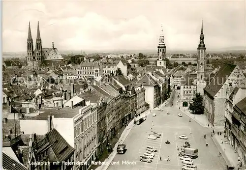 AK / Ansichtskarte  Goerlitz__Sachsen Leninplatz mit Peterskirche Rathaus und Moench 