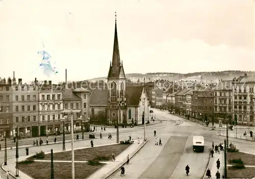 AK / Ansichtskarte  Gera Platz der Republik mit Trinitatiskirche Gera