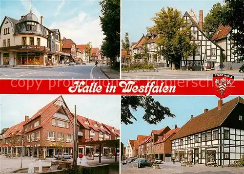 AK / Ansichtskarte  Halle_Westfalen Teilansichten Stadtzentrum Brunnen Fachwerkhaeuser Halle_Westfalen