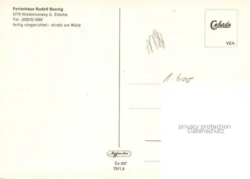 AK / Ansichtskarte 73832720 Niedersalwey Ferienhaus Rudolf Boenig Niedersalwey