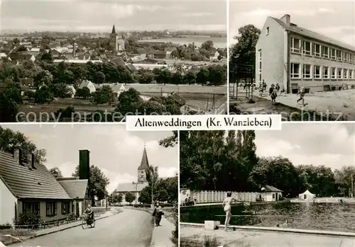 AK / Ansichtskarte  Altenweddingen Polytechnische Oberschule Breite Strasse Schwimmbad Altenweddingen